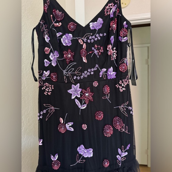 NWT Adrianna Papell Beaded Ruffled Gown - Picture 2 of 5